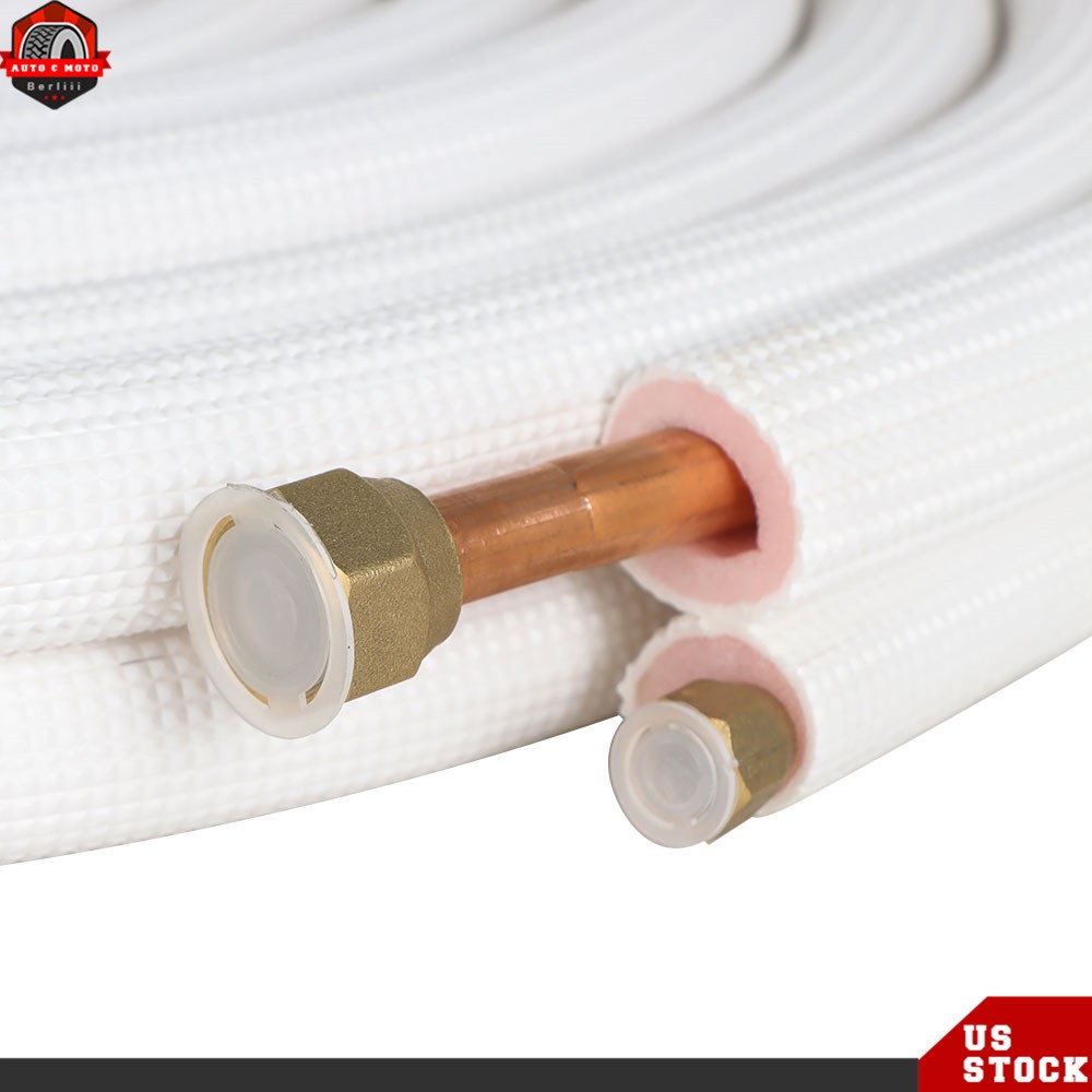 25ft 1/4"-1/2" Mini Split AC Installation Kit Complete Professional-Grade Copper