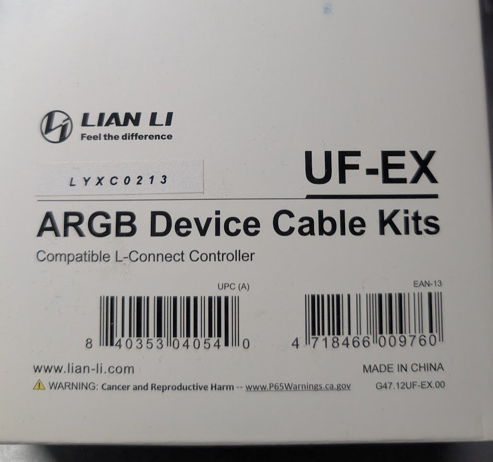 Lian Li ARGB Device Cable Kit for UNI FAN / STRIMER  New