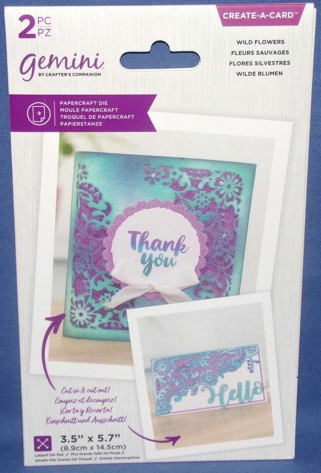 Gemini Wild Flowers Textured Corner Create a Card Die New by Crafter's Companion