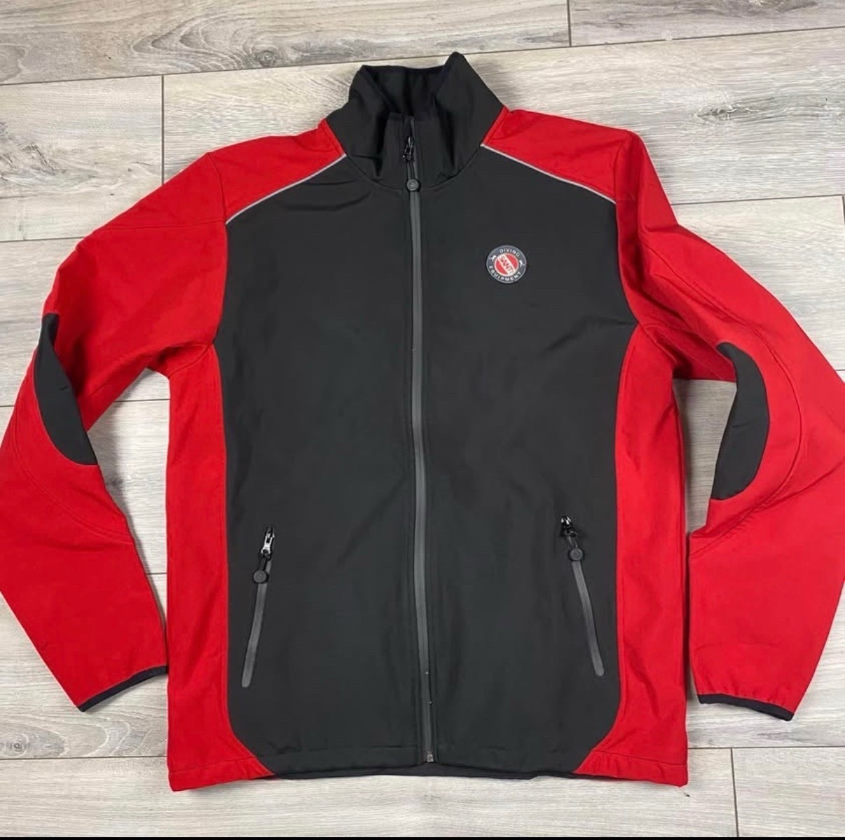 Santi Diving Black/Red Softshell Jacket* women’s XXL Full Zip Red black