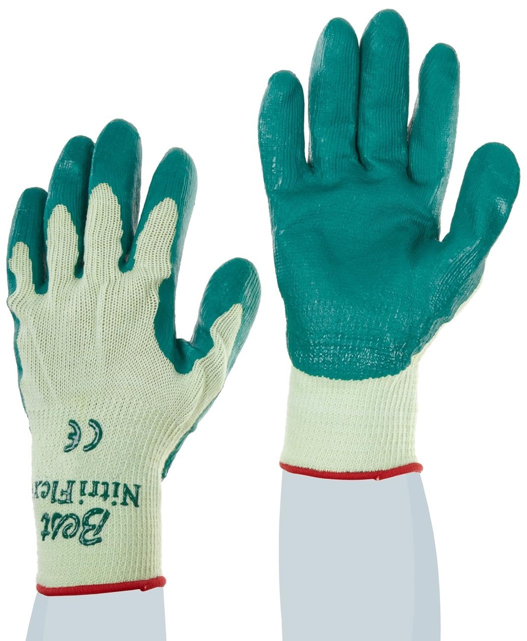 12- NITRILE GRIP PALM COATED GARDENING LANDSCAPING PROTECTIVE WORK GLOVES LARGE