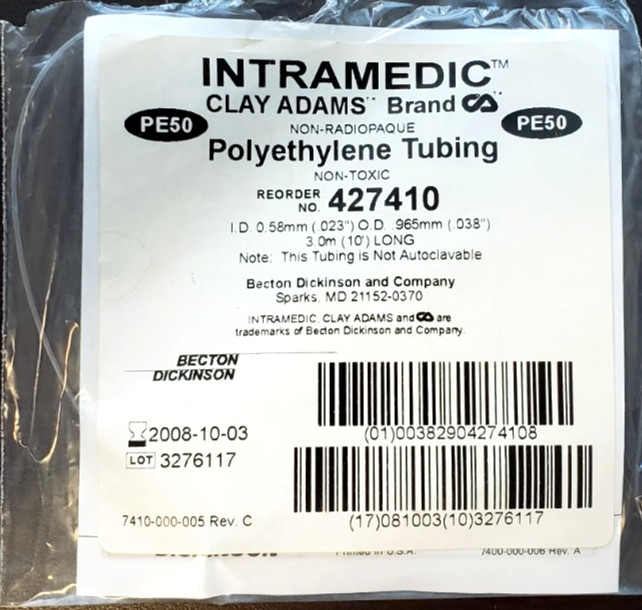 INTRAMEDIC Polyethylene Tubing For Perkin Elmer (427410)