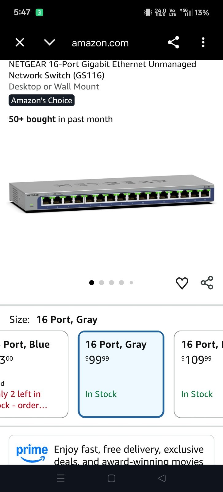 Gigabit GS116LP 16-Port PoE/PoE+ Gigabit Ethernet Unmanaged Switch...