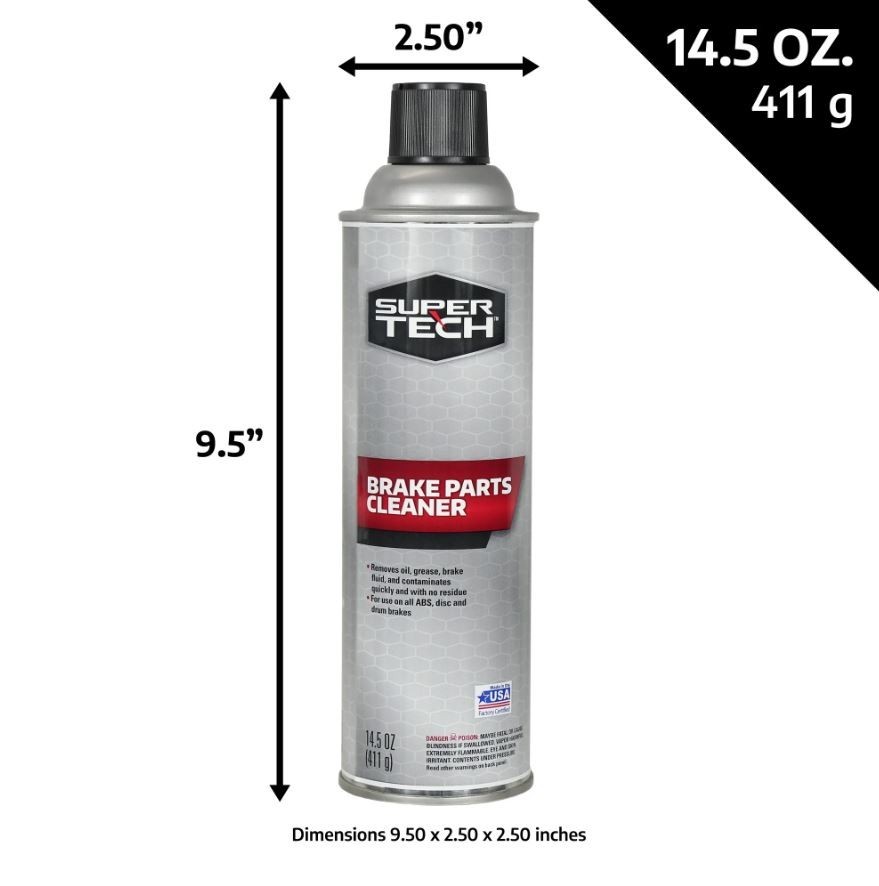 (2 Pack) Super Tech Brake Parts Cleaner, Fast-Drying Spray, 14.5 oz