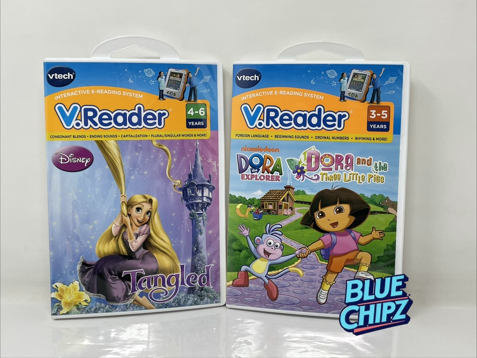 V Reader Cartridges. Lot Of 2 Disney Tangled & Dora The explorer.