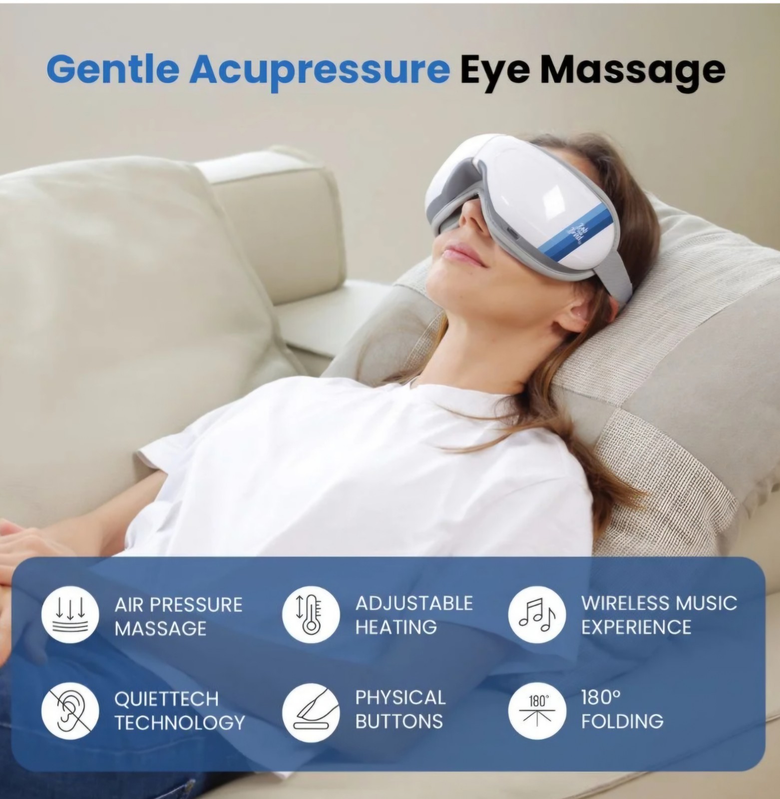 Bob and Brad EYE EASE Wireless Eye Heating Massager-5 Modes
