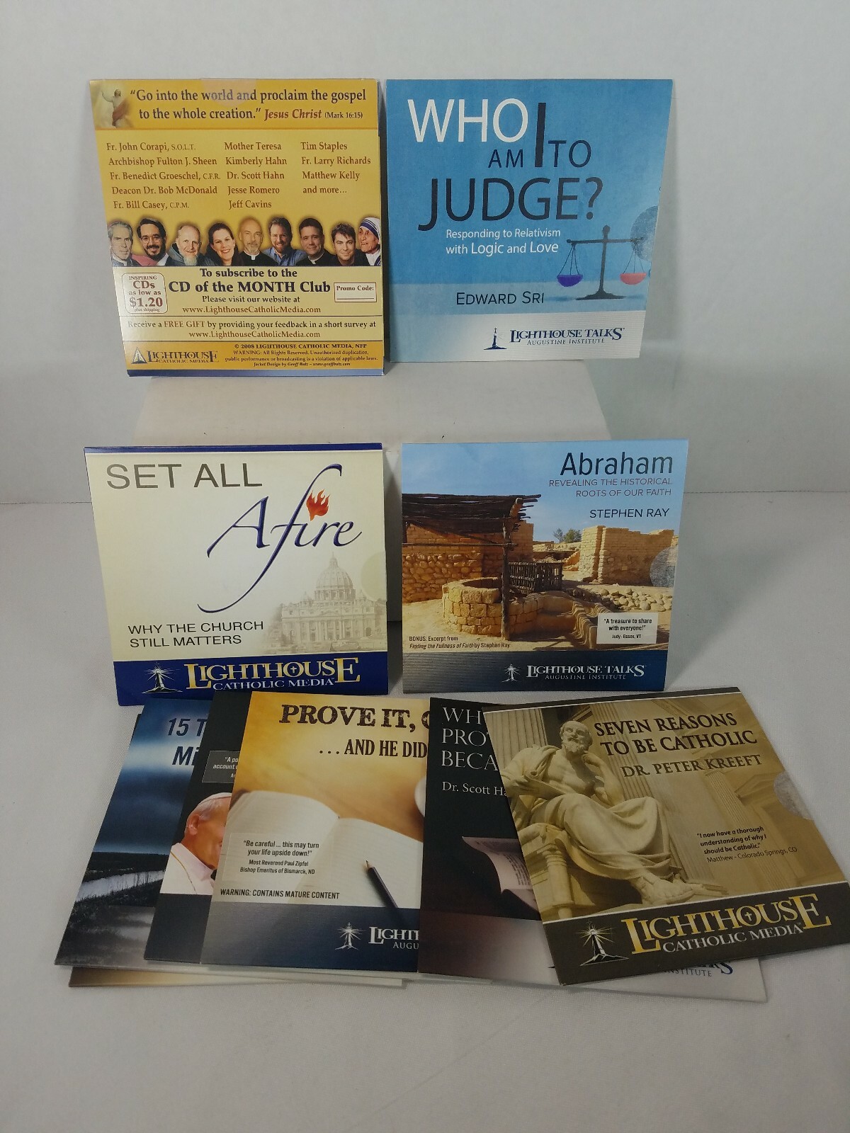 Lot of 10 new Catholic, Augustine Lighthouse Media CDs Religious Media lot B