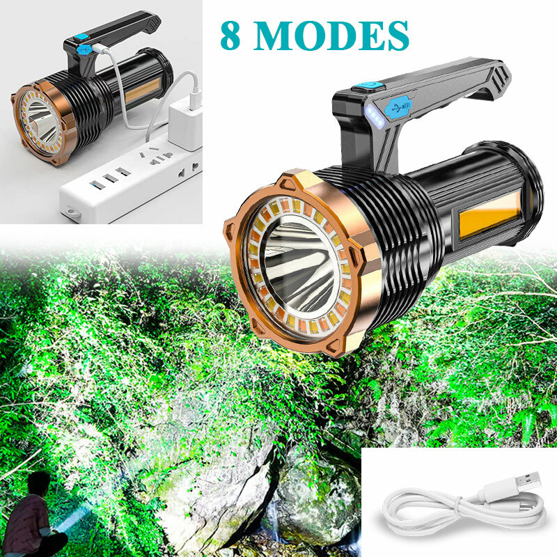 Super Bright LED Flashlight High Powered Torch USB Rechargeable Lamp