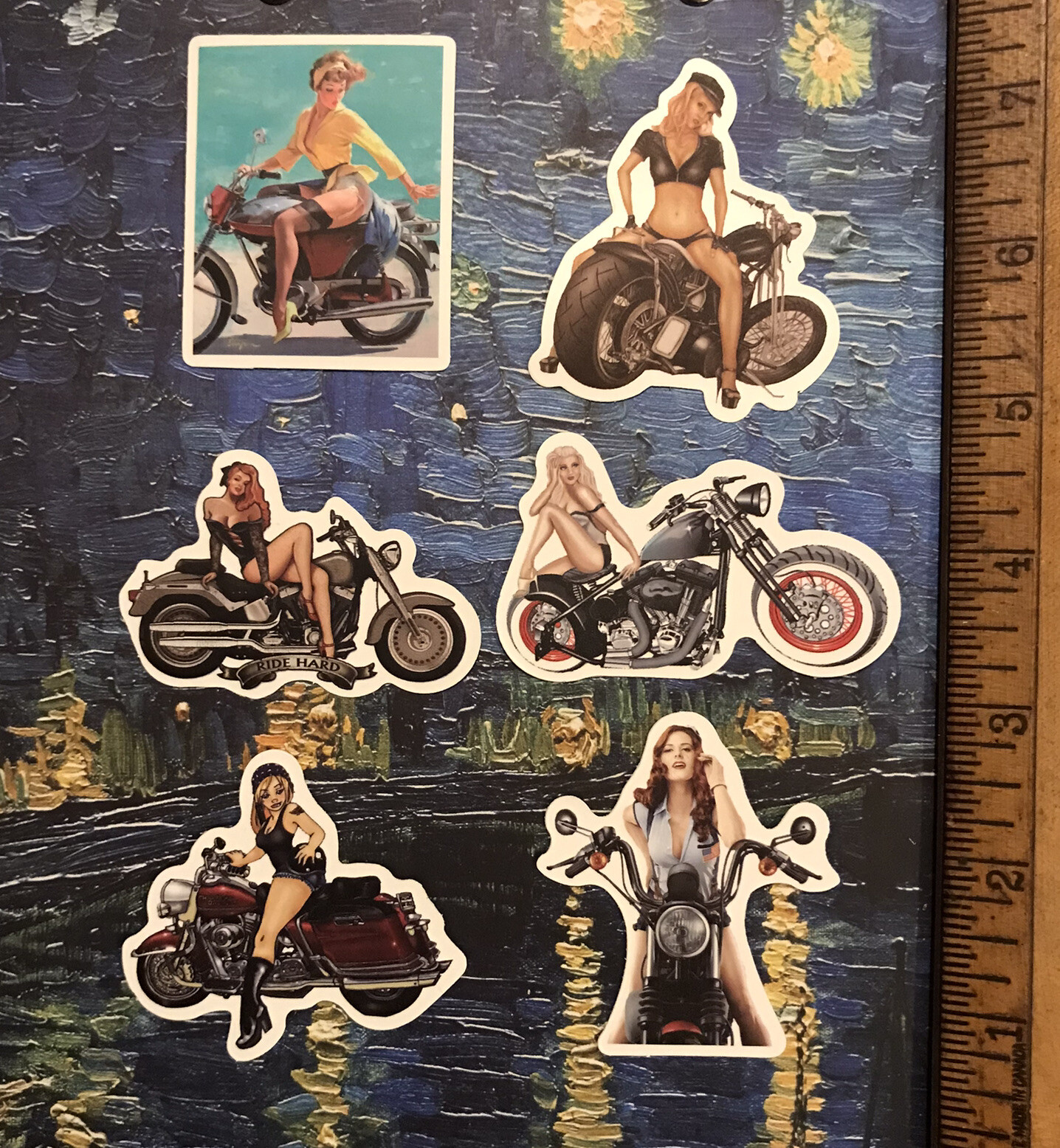 HOT SEXY BIKER WOMEN BIKES MOTORCYCLES RETRO LADIES S17 STICKER LOT STICKERS