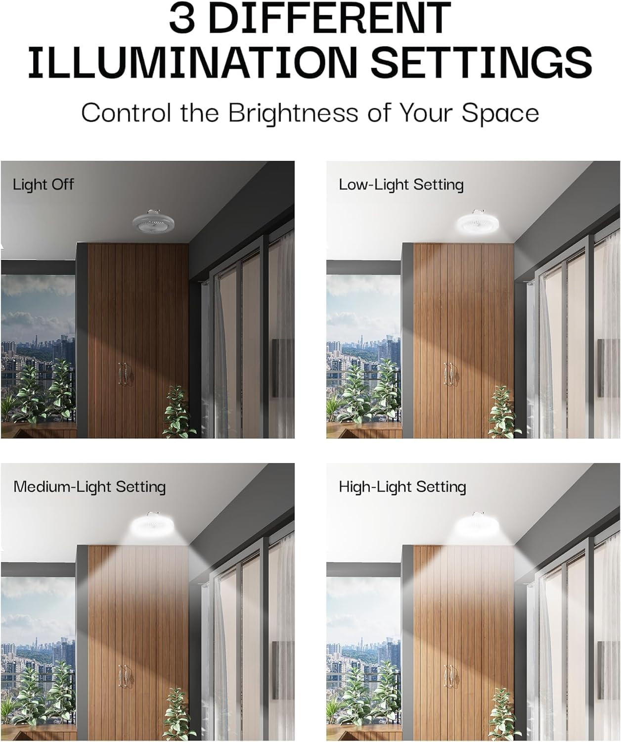 Socketair Wireless Ceiling Fan Light with Remote Control, Extender,110-120 Volt,