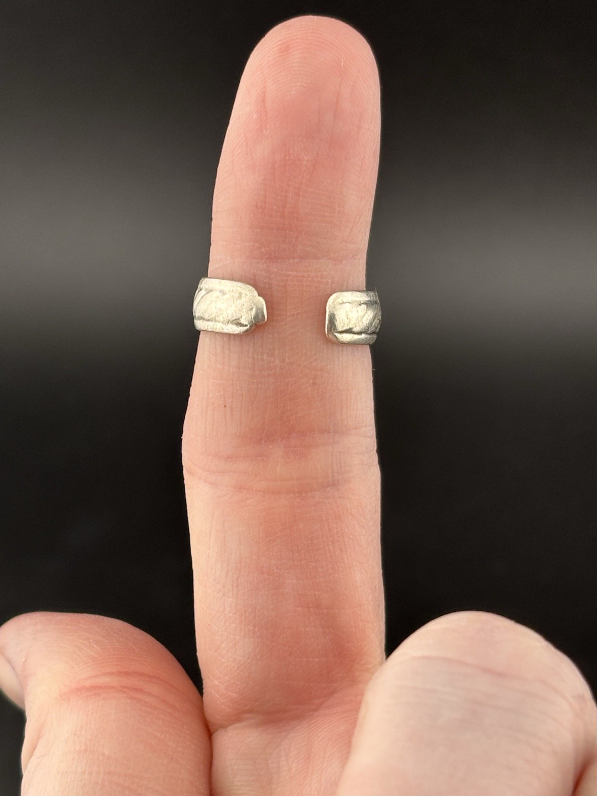 Worn Rope Print Old Sterling Silver VTG Toe Ring ADJ