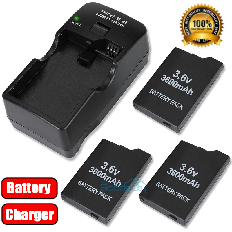 3600mAh Rechargeable Battery & Charger for PSP Slim 2000/2001/3000/3001/3003