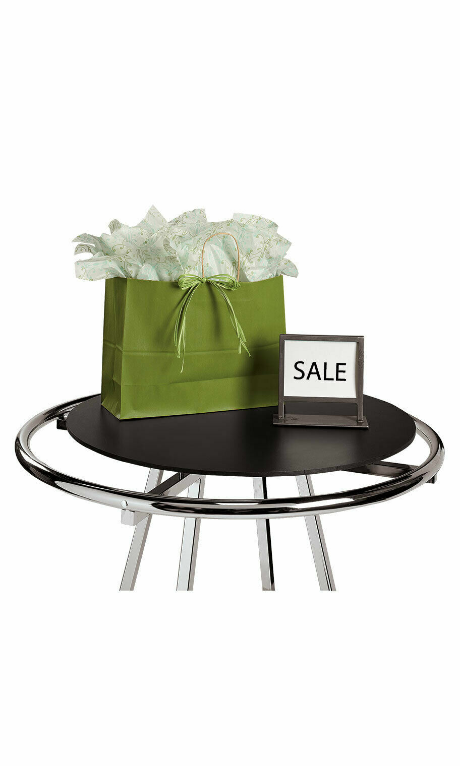 Rack Topper Wood Round Clothing 30" for 36" Rack Black Ivory Cherry Glass Basket