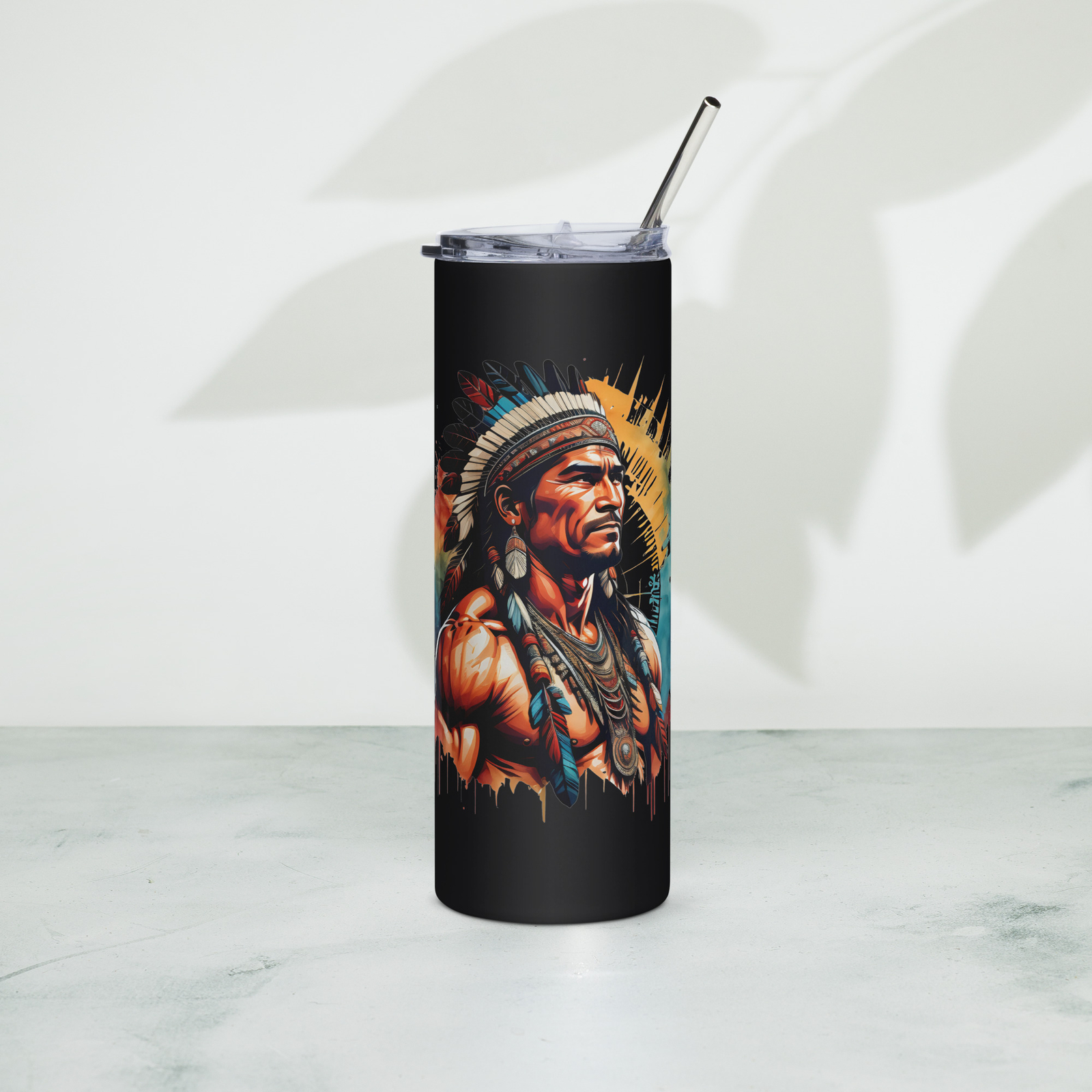 Indigenous Pride Native American Tumbler | Skinny Tumblr (Steel)