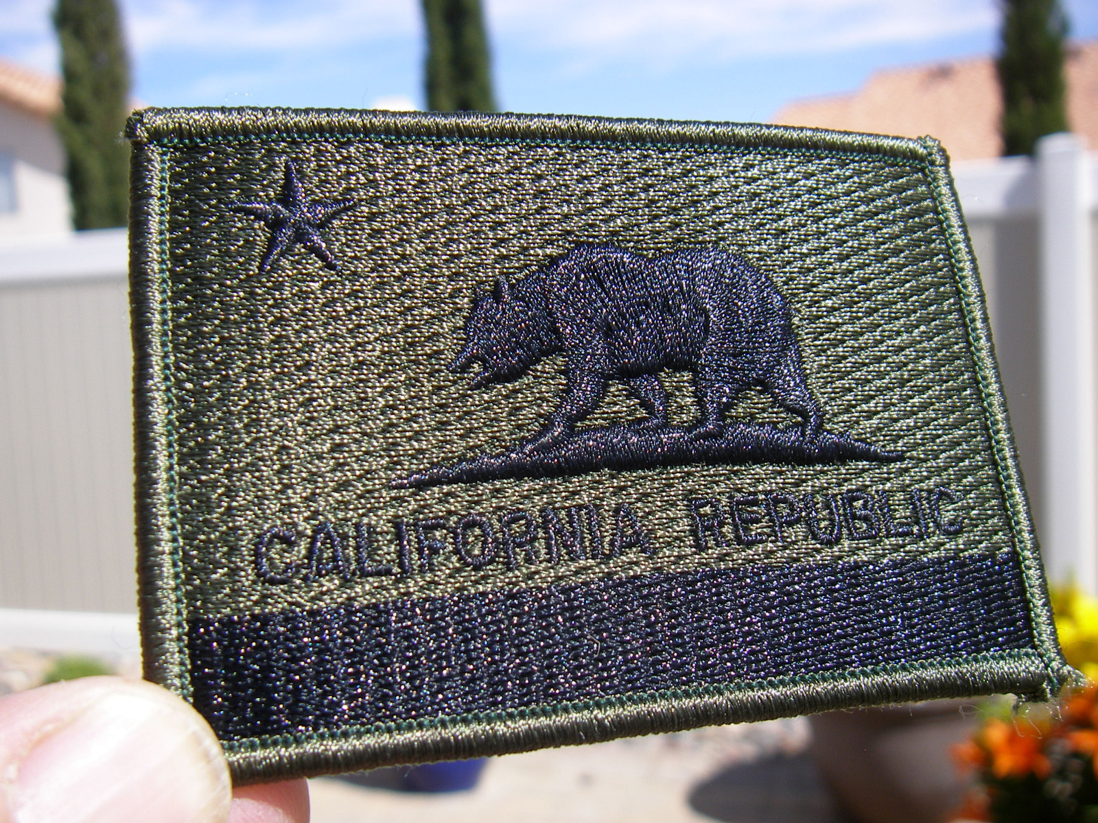 California Republic Flag Patch O. D. Green