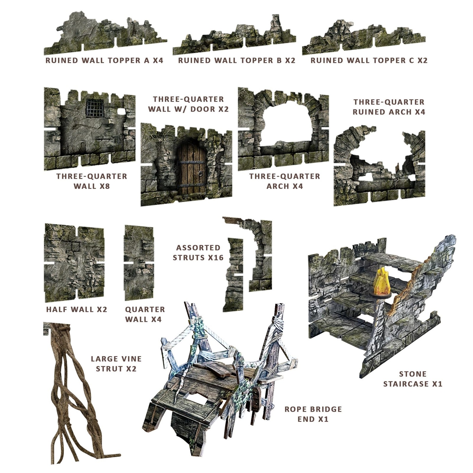 Fantasy Dungeon Terrain Core Set - Terrain Immersive Scenery for D&D DND Mala...