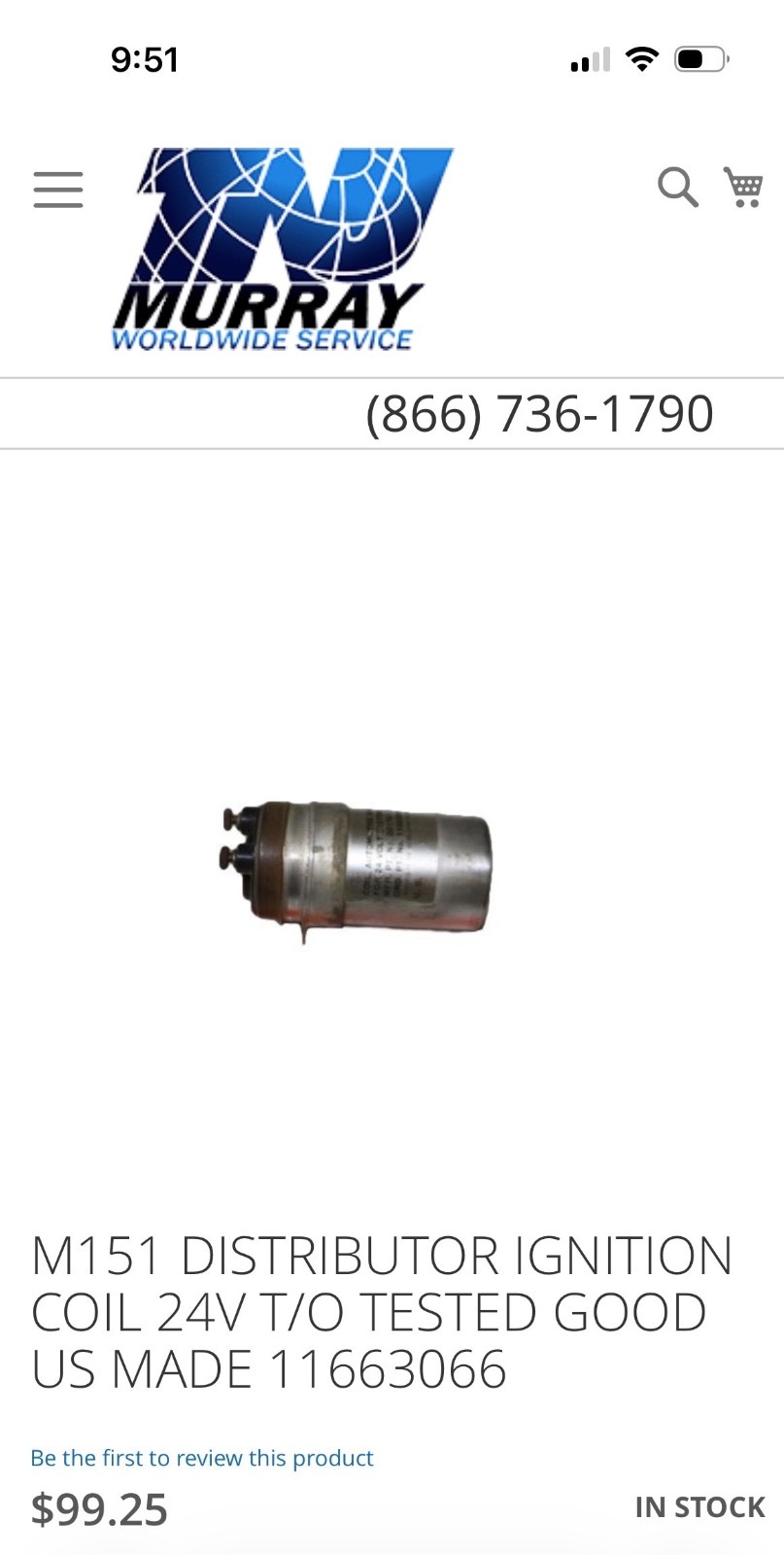 COIL, M151,M151A1,M151A2,MA51A2,MILITARY