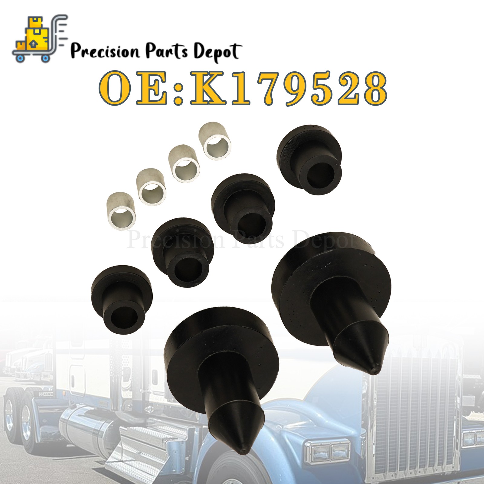 For Kenworth W900A W900B W900L T600 T600B T300 Hood Guide Pin Bushings