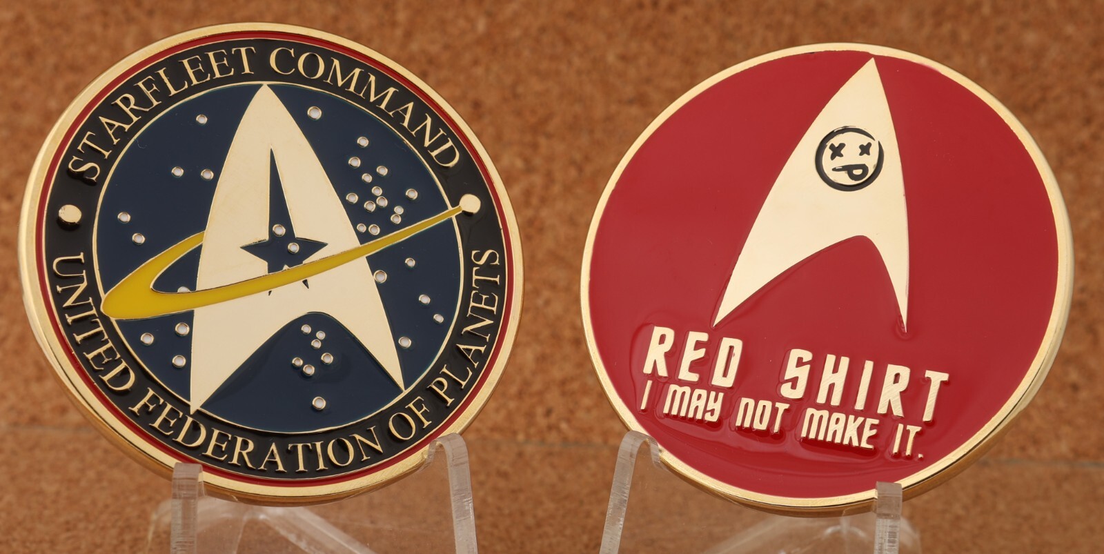 2” Gold Star Trek Red Shirt I May Not Make It Challenge Coin Funny Trekkie
