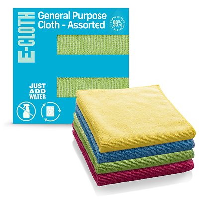 E-CLOTH General Purpose Cloths - Assorted Colors - 4 pack