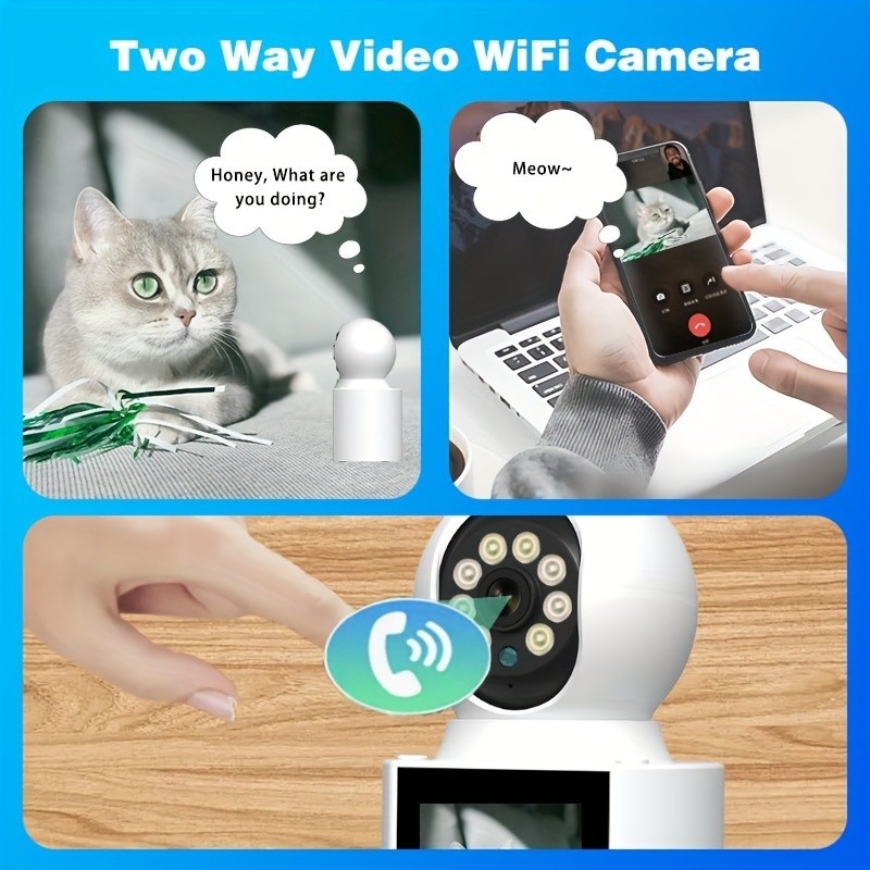 boykeep Wireless 2G WiFi Security Camera 2K Smart Indoor Night Vision Wired Cam