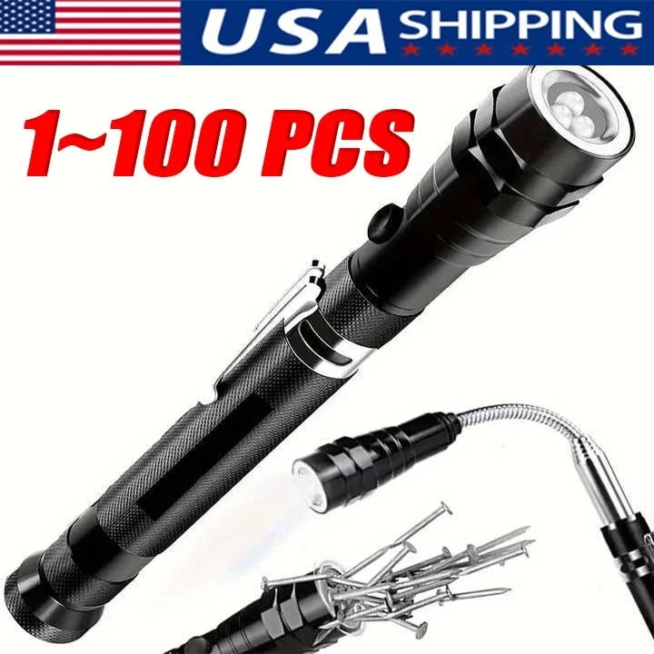 3 In 1 Flexible Magnetic Telescopic Flashlight Magnet on Both Ends & 3 LED Light