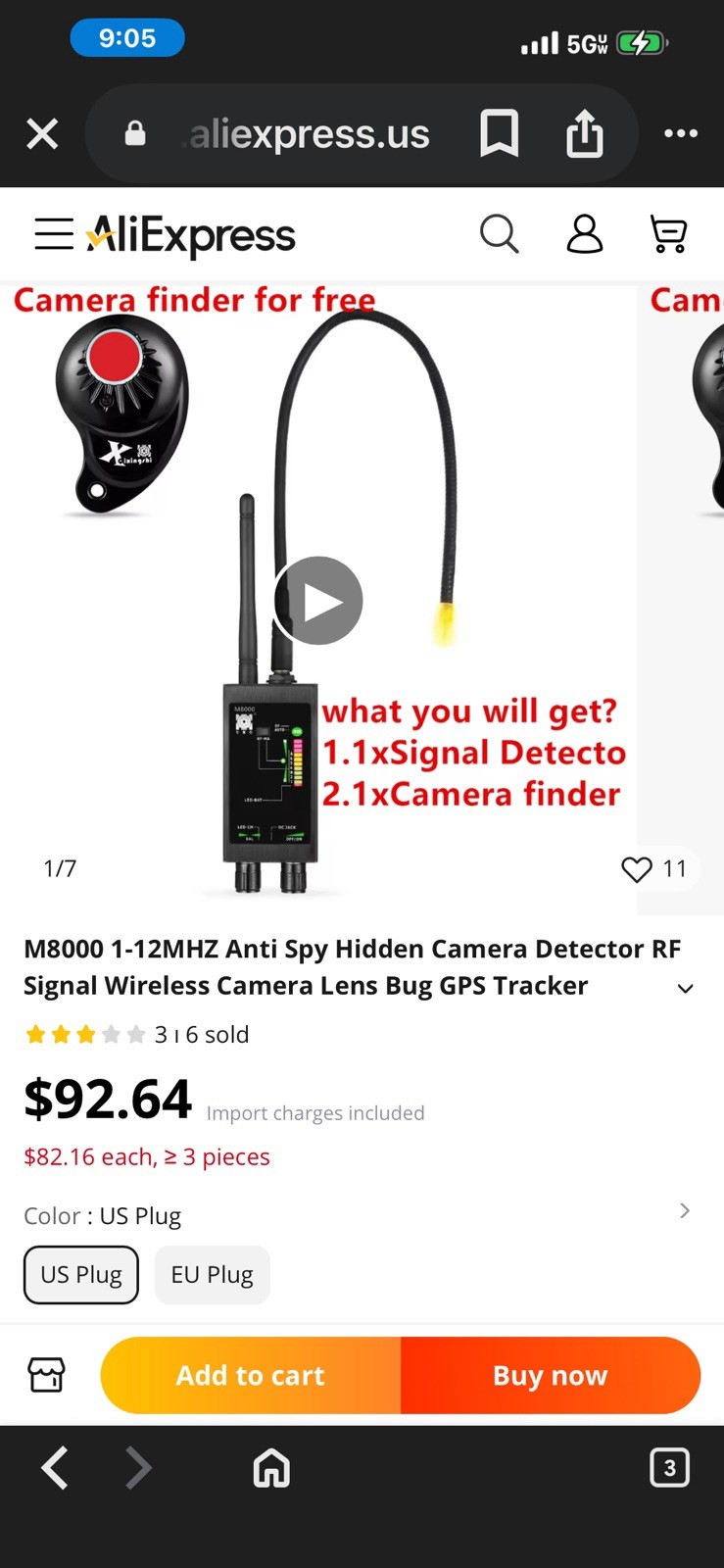 M8000 Detector Wireless RF Signal Detector Camera Finder GPS Bug Detector