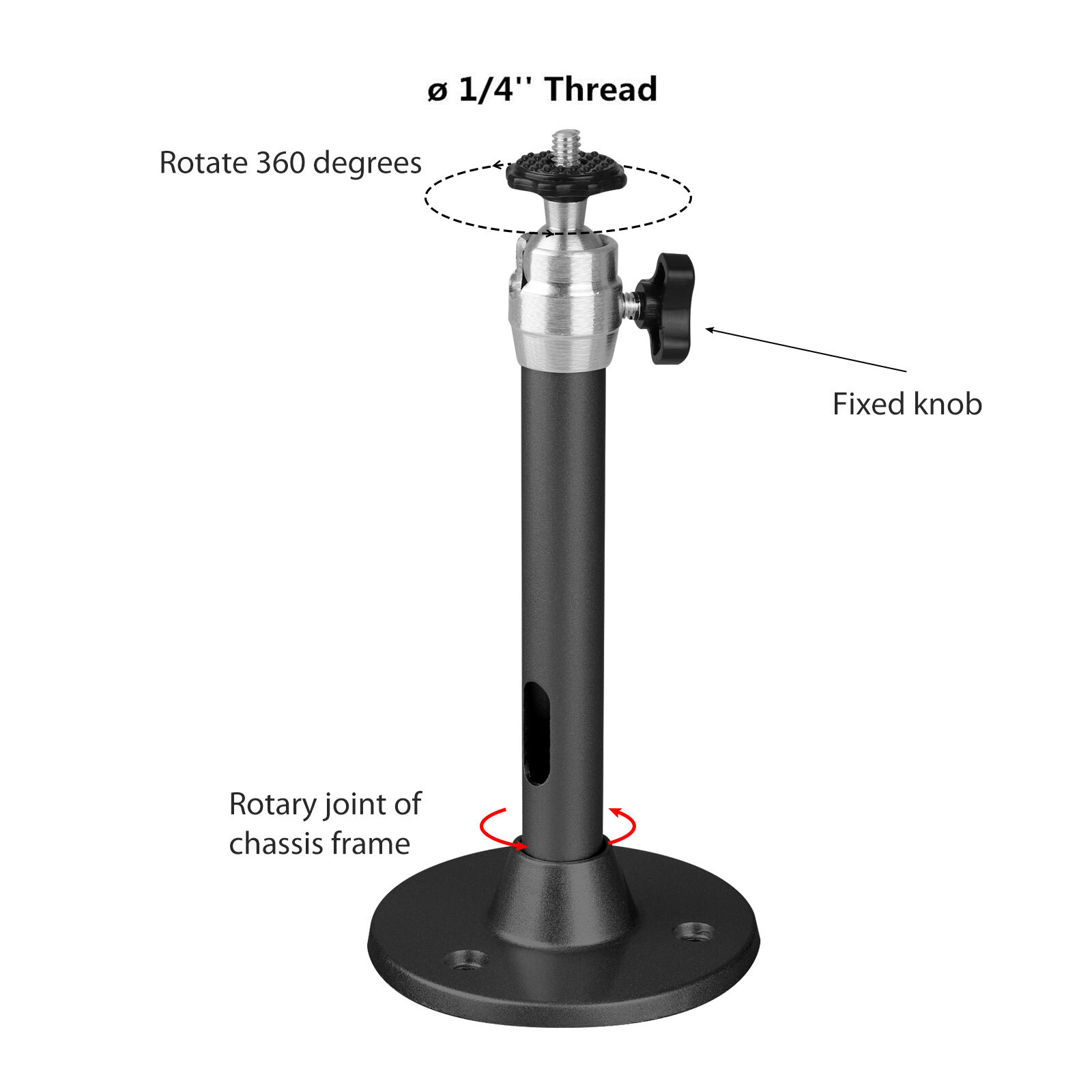 360° Rotatable Universal Wall Ceiling Mount Stand for Mini Projector DVR Camera