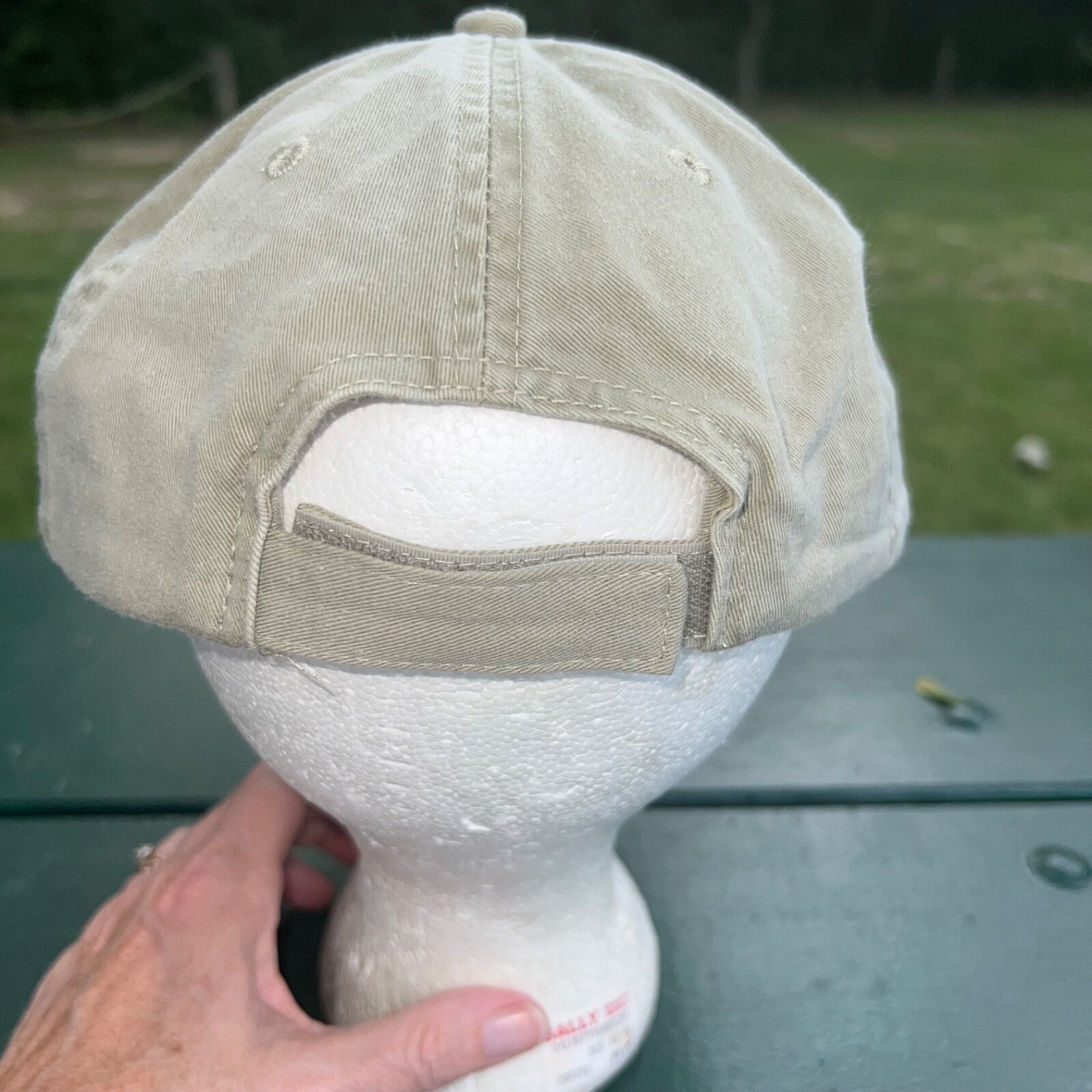 Gulf Shores Alabama w Flames on Light Green Hat Cap Hook Loop EUC