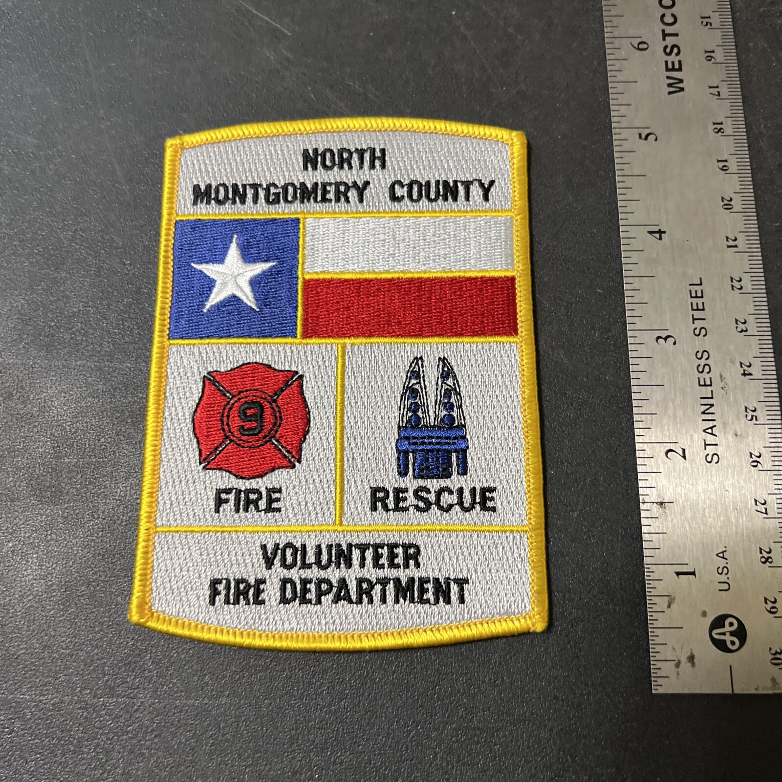 Vintage Obsolete Texas Fire Department Patch North Montgomery County