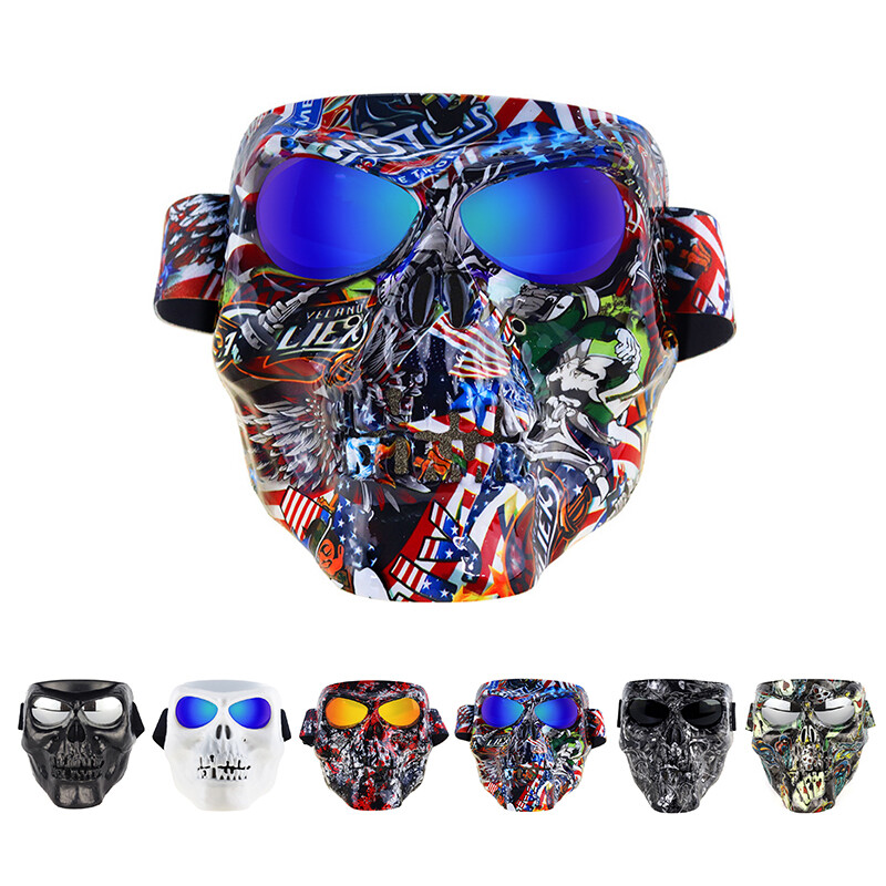 Motocross Goggles Skull Face Mask Shield Motorcycle ATV Eyewear Gafas Motoristas