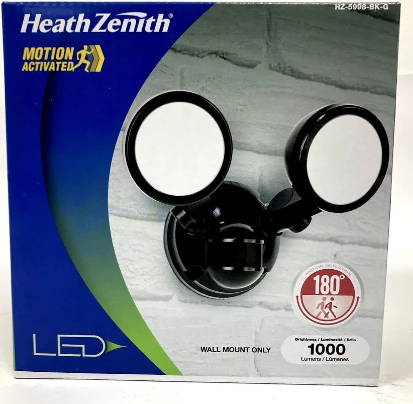 Heath Zenith Hardwire Motion Sensor LED Twin Head Wall Mount Security light