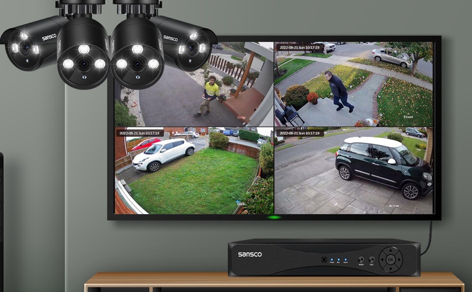 4CH 4MP DVR CCTV Security Camera System Outdoor IR Night With 500G Hard Drive