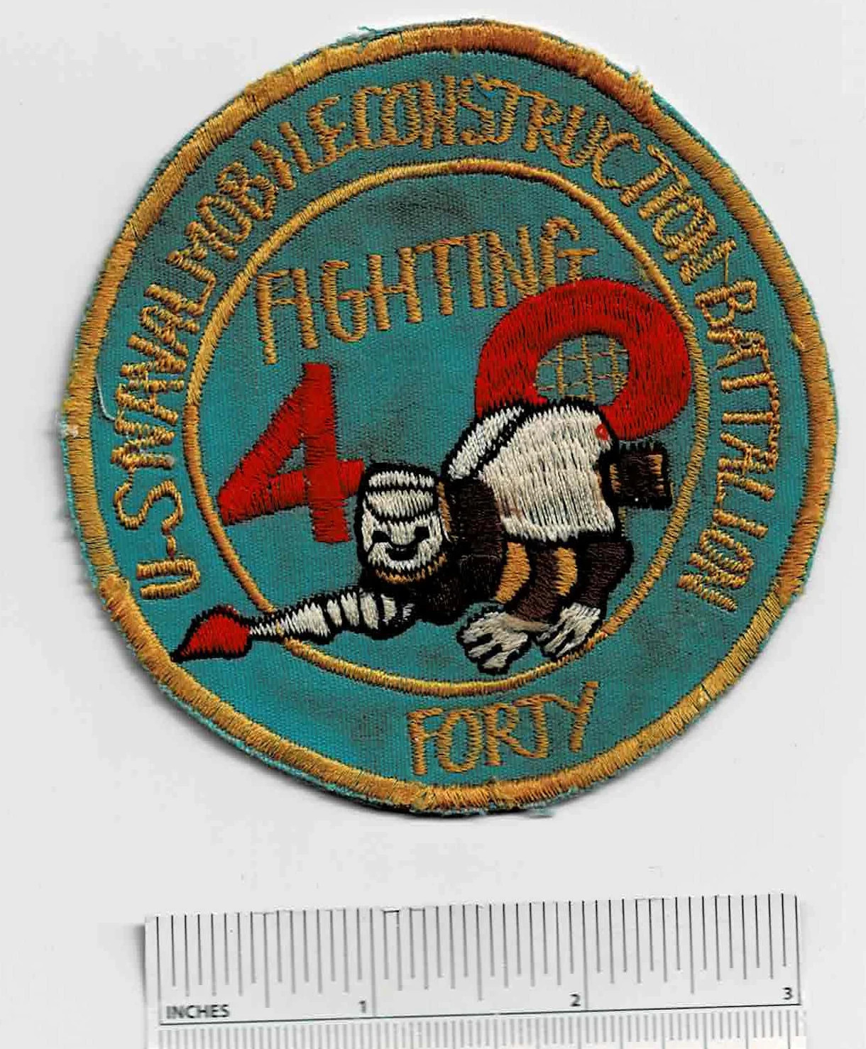 Vietnam War SEABEES Batt 40 US Navy Mobile Construction Battalion USN Patch CBs