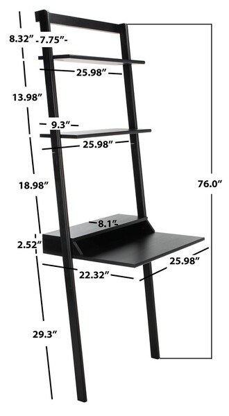 Safavieh PAMELLA 2 SHELF LEANING DESK, Reduced Price 2172761278 DSK9400D