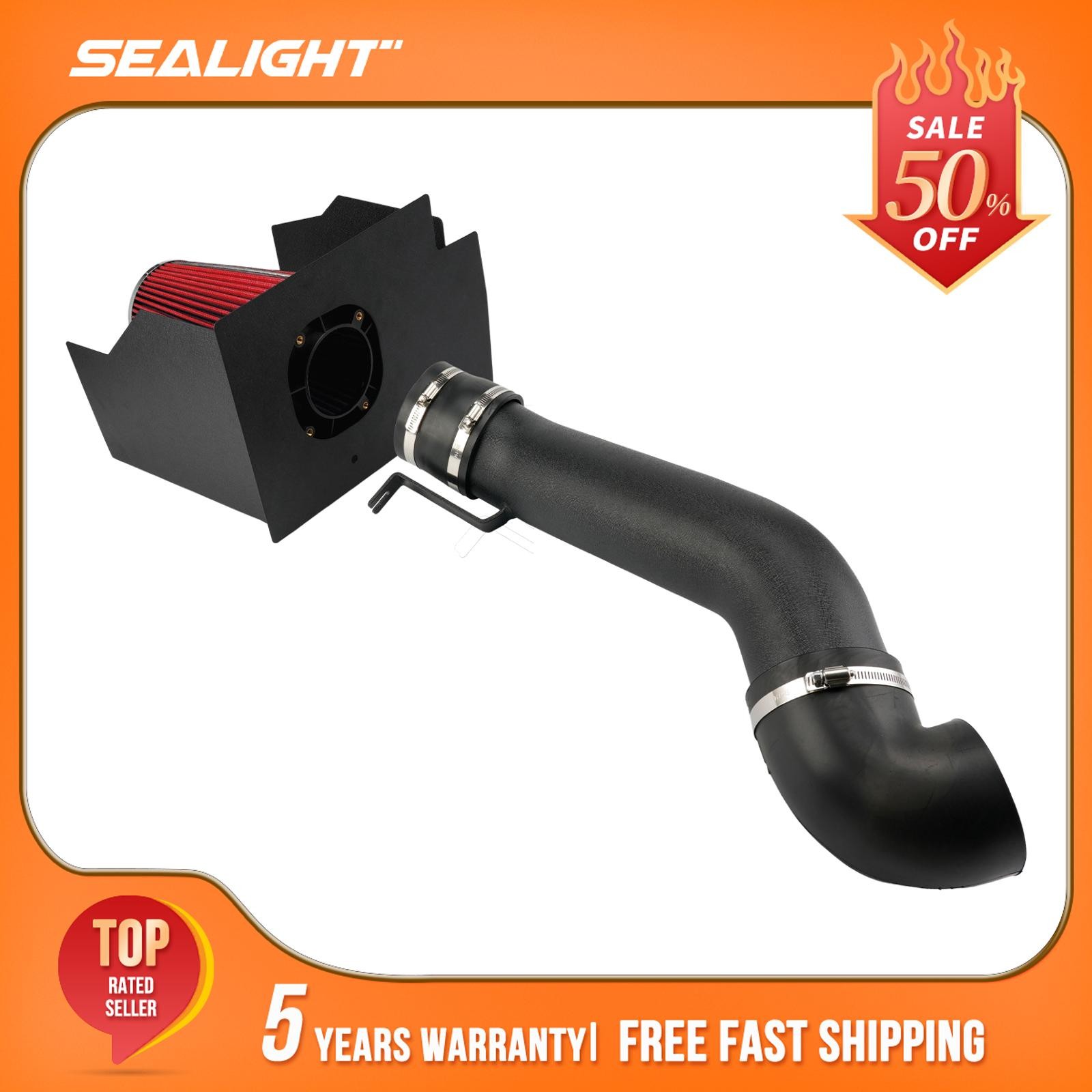 Cold Air Intake Kit + Red Filter w/ Heat Shield 3.75in Fits 2003-2009 Hummer H2