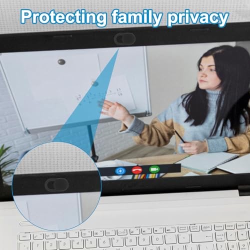 30Pcs Ultra-Thin Sliding Camera Privacy Covers Black ABS Universal