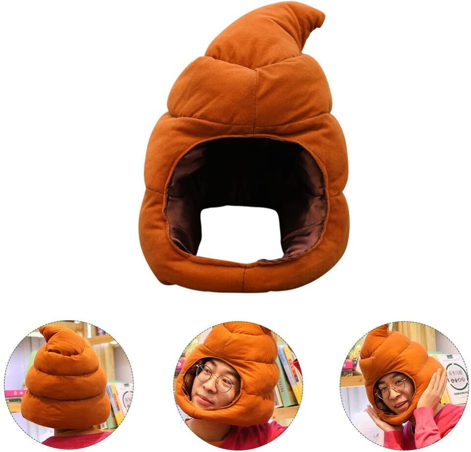 Womens Mens Cotton Mask Hat Kids Bonnet Poop Hat Funny Party Cosplay Accessories
