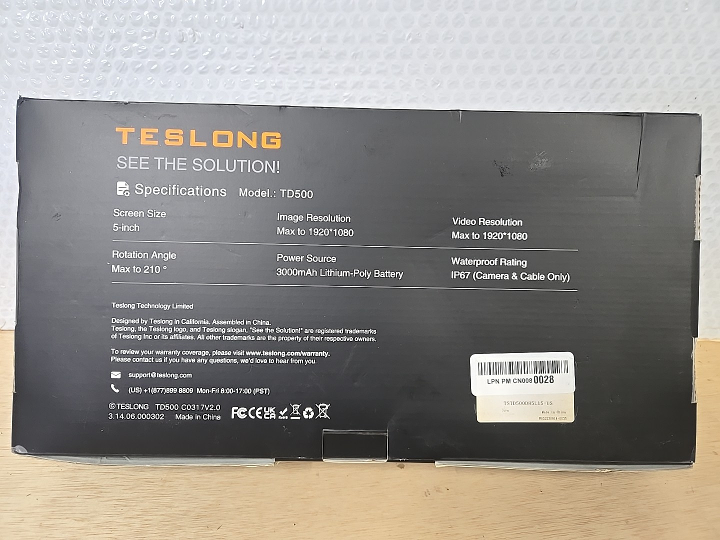 Teslong Borescope Two-Way Articulation Head 5" Endoscope Inspection Camera