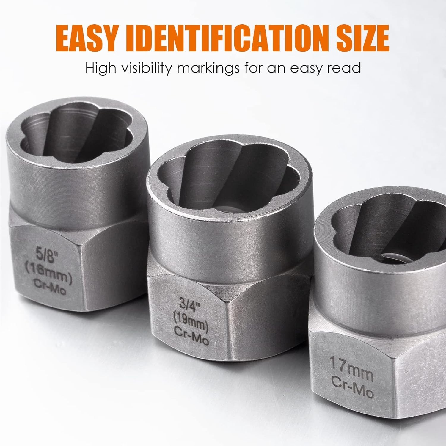 High-Quality Bolt Extractor Set with Blow-Molded Case - 3/8" Drive Compatibility