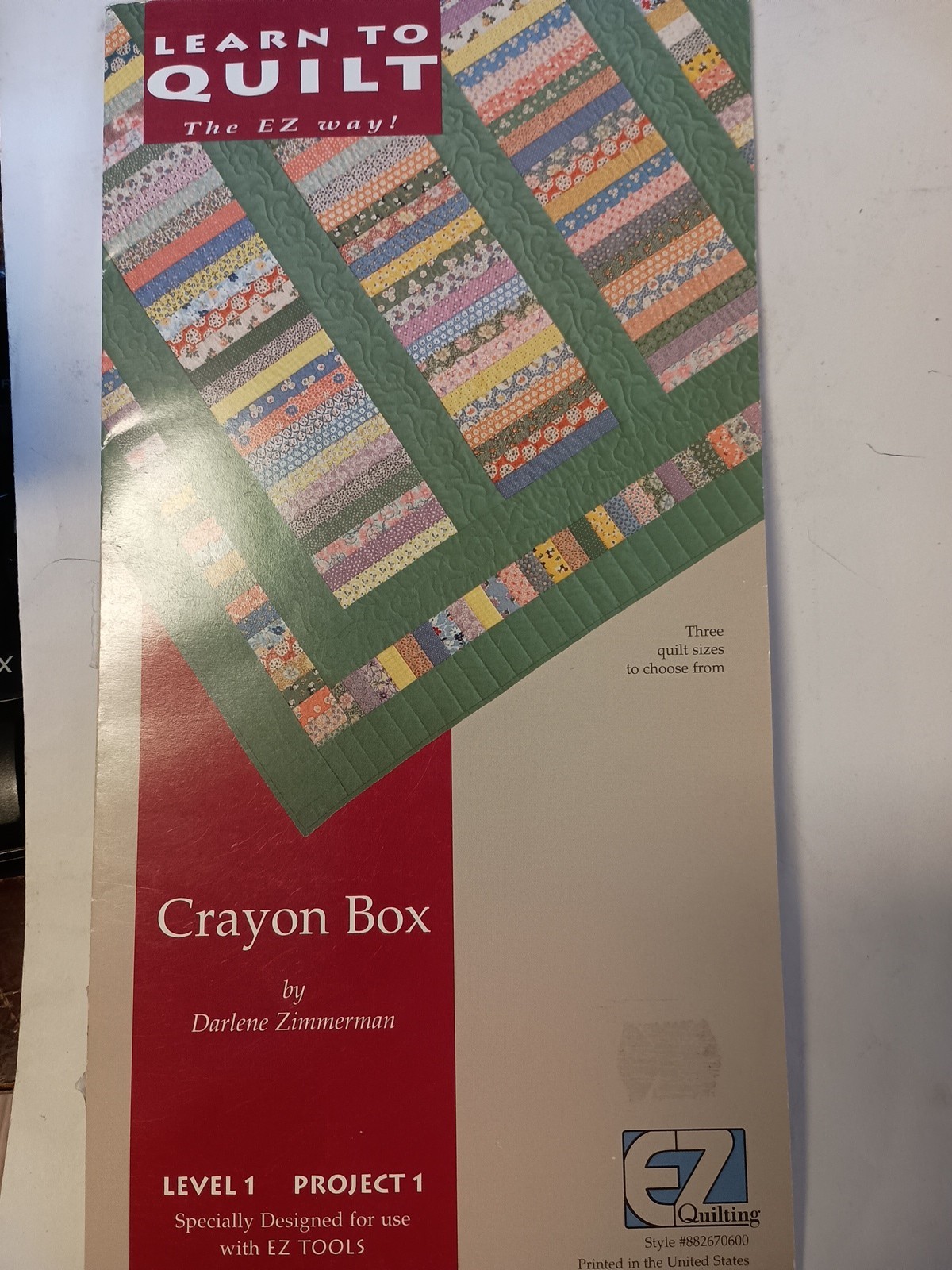 Learn To Quilt Crayon Box D. Zimmerman Colorful Leaflet EZ Quilting E9