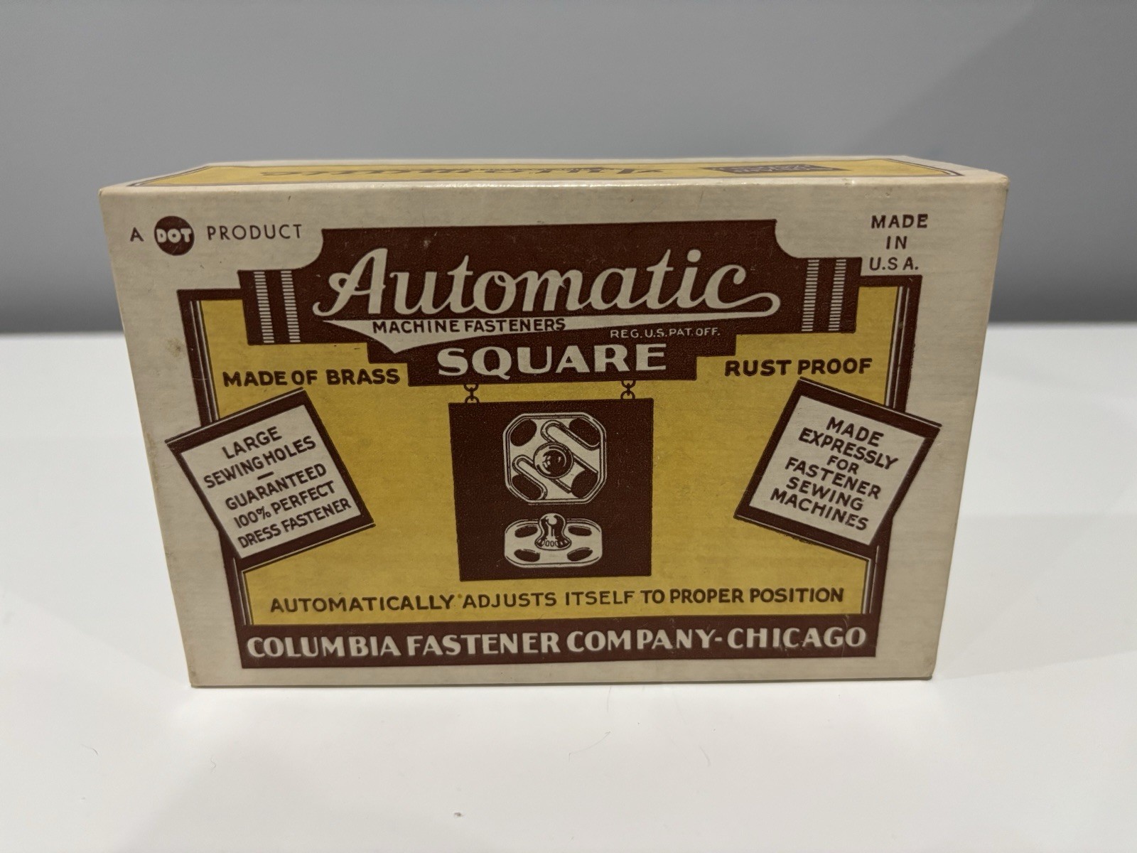 Columbia Fastener Company Chicago Automatic Machine Brass Fasteners Square