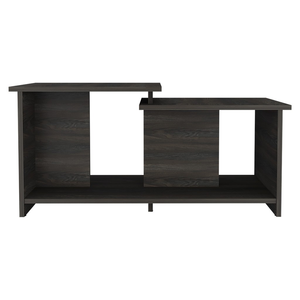 Modern Coffee Table, Two-Level Top with Open Shelf, 35"W x 20.9"D
