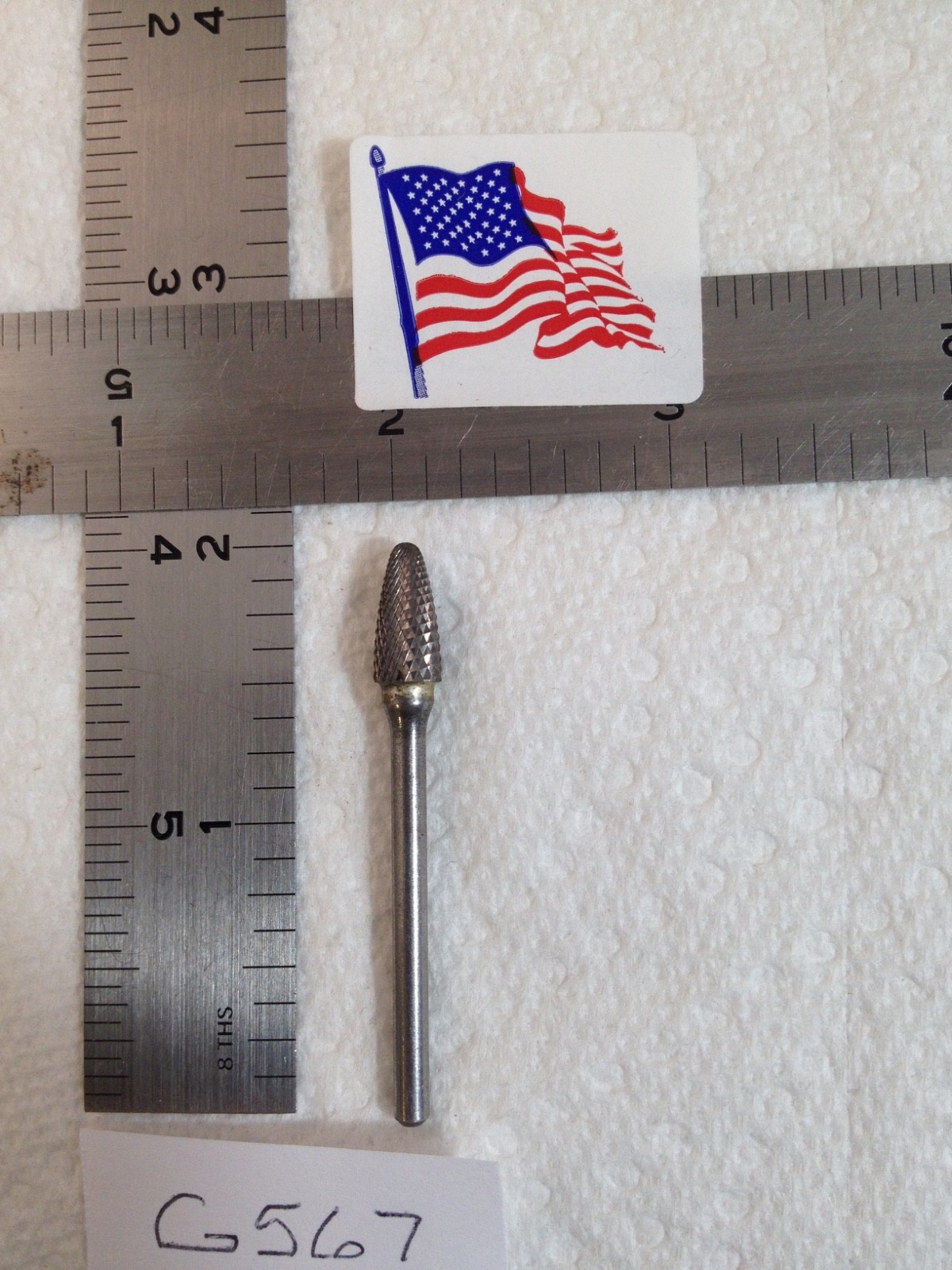 1 NEW FALCON / SGS 1/8" SHANK CARBIDE BURR. SF-51 DIAMOND CUT. ROUND TREE (G567)
