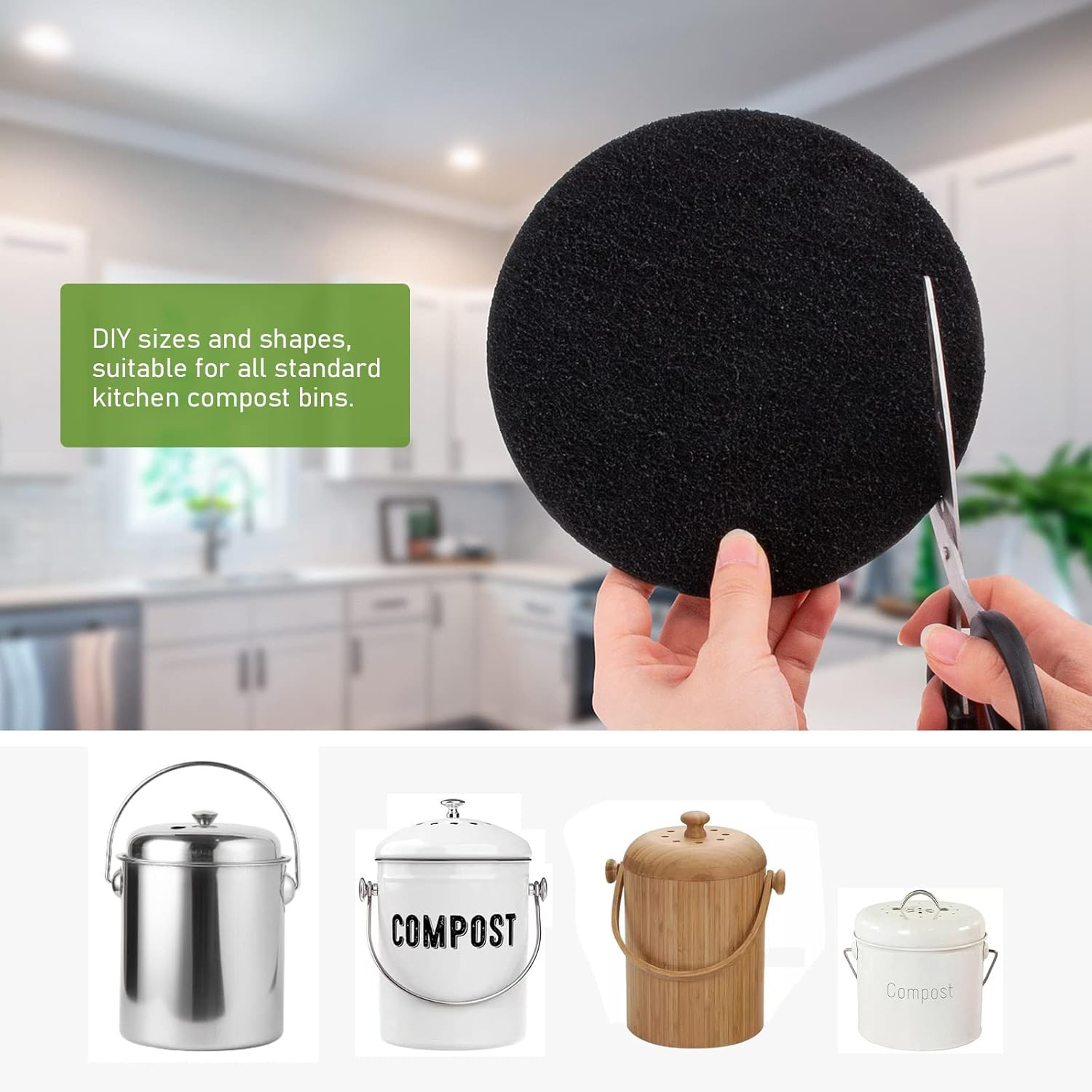 Kitchen Compost Bin Charcoal Filter Replacements, Compost Pail Carbon Filters