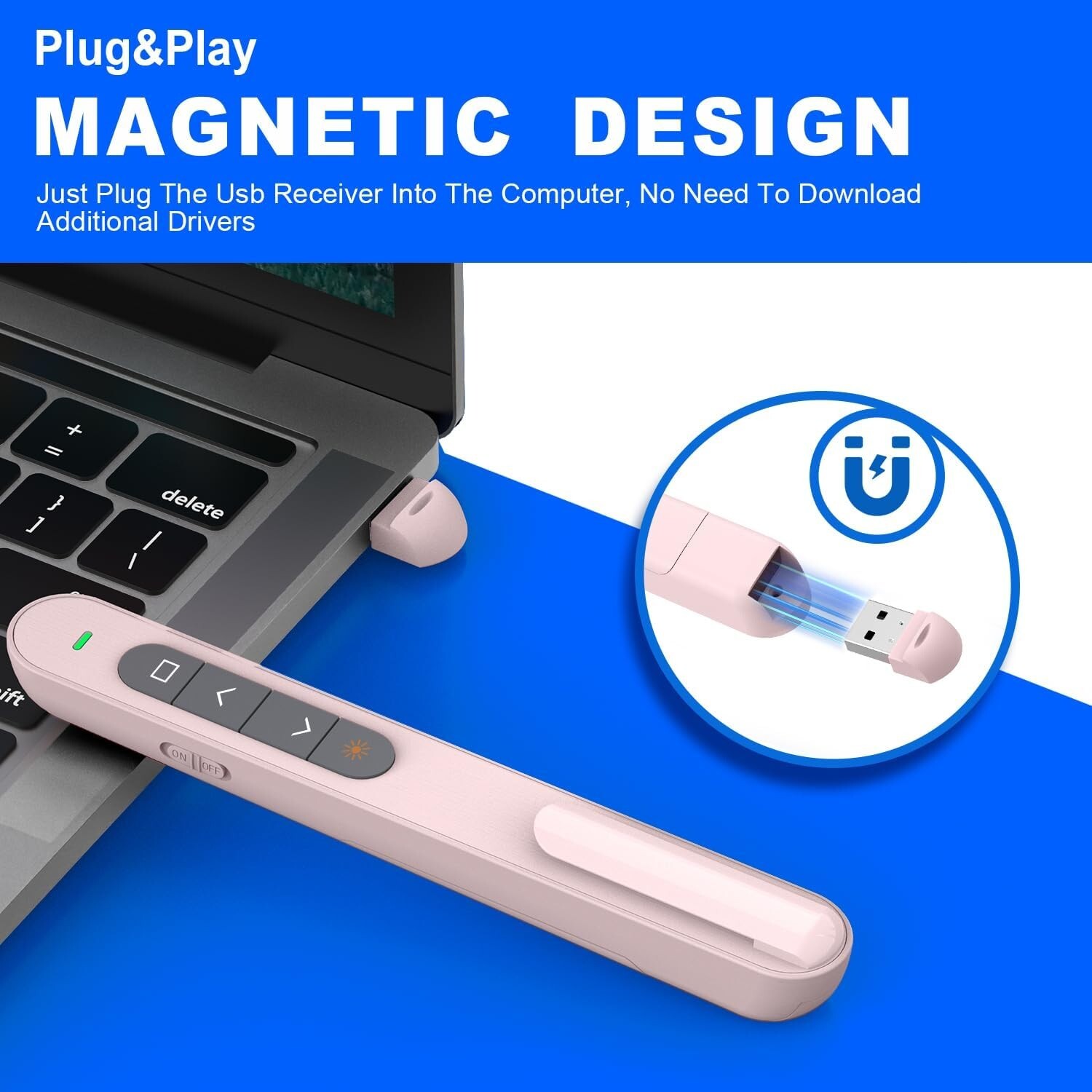 Presentation Clicker, Hyperlink Volume Control Wireless Presenter, PPT PowerPoin