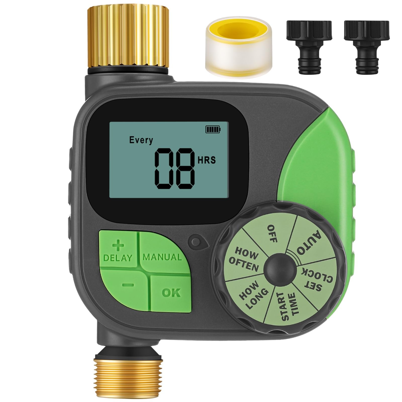 Water Timer, Sprinkler Timer with Brass Inlet and Outlet Programmable Garden ...
