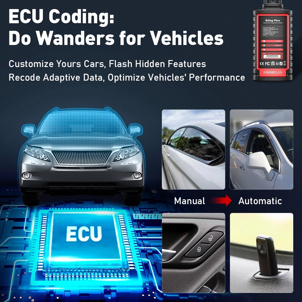 2026 Bluetooth Scanner KINGBOLEN Ediag Plus Car Diagnostic Tool KEY Coding CANFD
