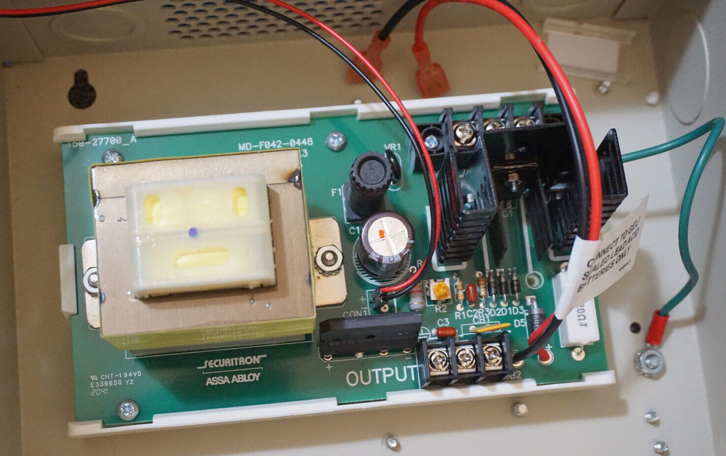 SECURITRON BPS-24-1 BOXED METAL POWER SUPPLY 24VDC, 1AMP ASSA