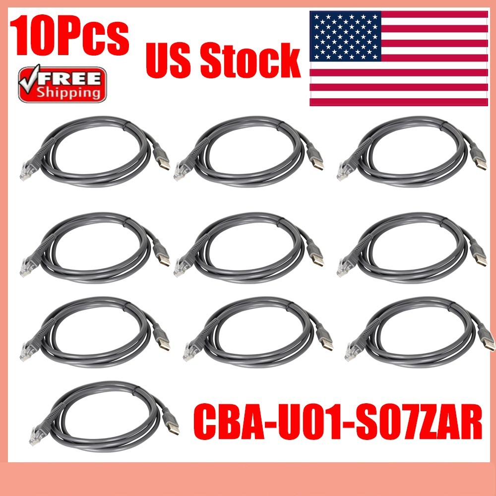 10 Pack CBA-U01-S07ZAR 6FT USB Cable Barcode Scanner Cord For Symbol LS2208 USA